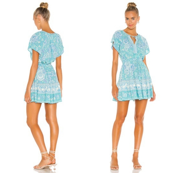 New spell designs mystic playdress turquoise M blue revolve exclusive mini BNWT - Picture 1 of 16